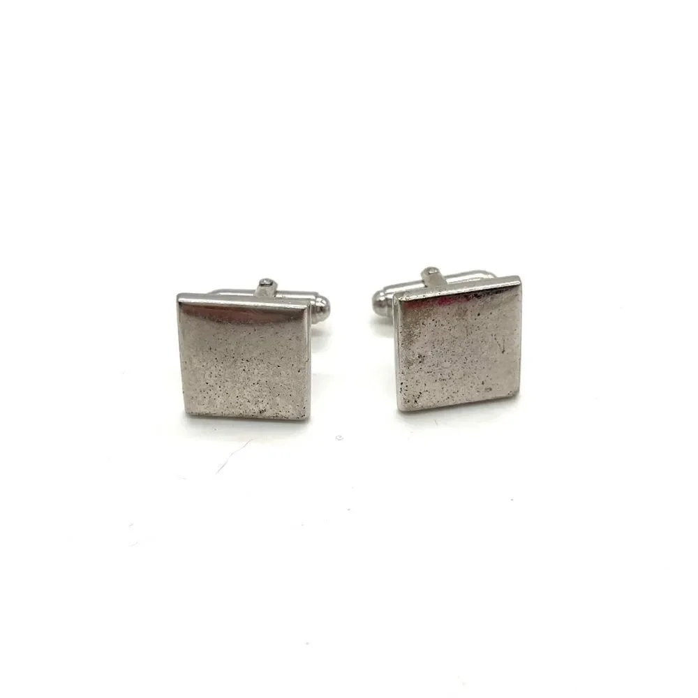 Cuff Links Square in Silver Tone